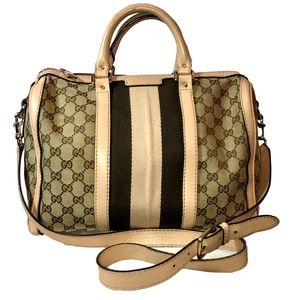 GUCCI Web Boston Bag w/ Strap